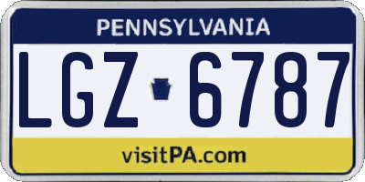 PA license plate LGZ6787