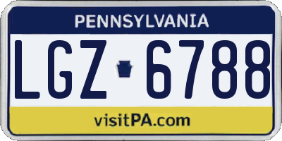 PA license plate LGZ6788