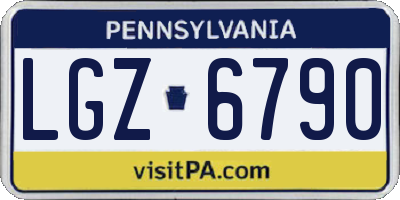 PA license plate LGZ6790