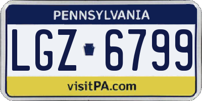 PA license plate LGZ6799