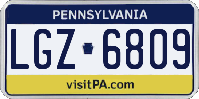 PA license plate LGZ6809
