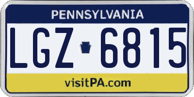 PA license plate LGZ6815