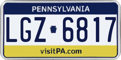 PA license plate LGZ6817