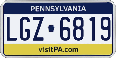 PA license plate LGZ6819