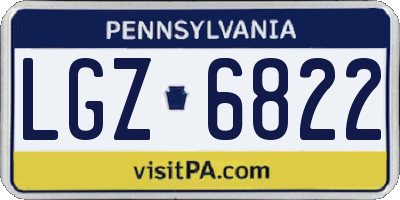 PA license plate LGZ6822