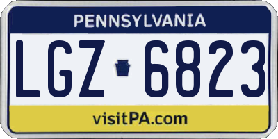 PA license plate LGZ6823
