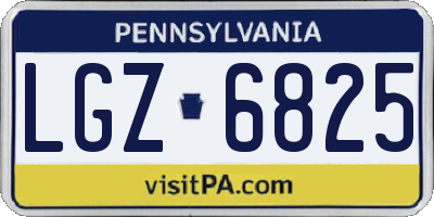 PA license plate LGZ6825