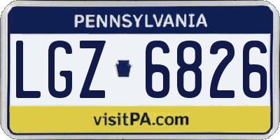 PA license plate LGZ6826