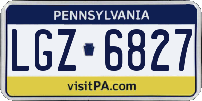 PA license plate LGZ6827