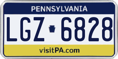 PA license plate LGZ6828