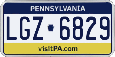PA license plate LGZ6829