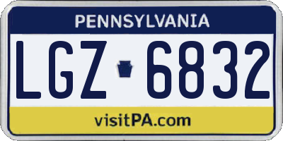 PA license plate LGZ6832