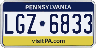 PA license plate LGZ6833