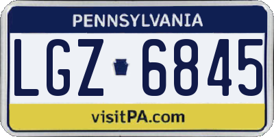 PA license plate LGZ6845