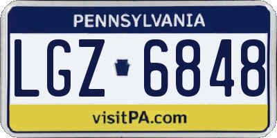PA license plate LGZ6848