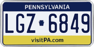 PA license plate LGZ6849