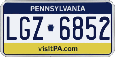 PA license plate LGZ6852