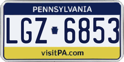 PA license plate LGZ6853