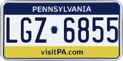 PA license plate LGZ6855