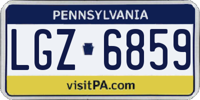 PA license plate LGZ6859