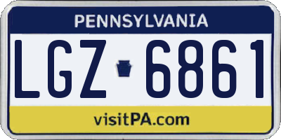 PA license plate LGZ6861