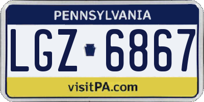 PA license plate LGZ6867