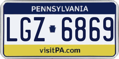 PA license plate LGZ6869