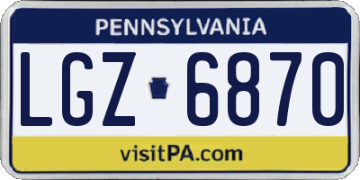 PA license plate LGZ6870