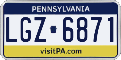 PA license plate LGZ6871