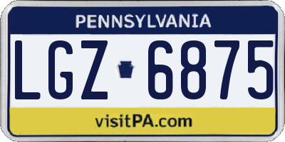 PA license plate LGZ6875