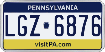 PA license plate LGZ6876