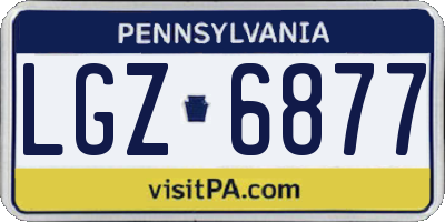 PA license plate LGZ6877