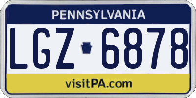 PA license plate LGZ6878