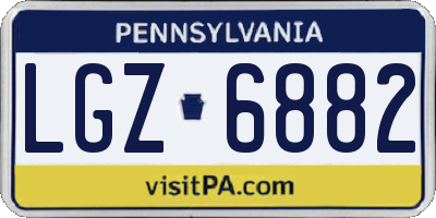 PA license plate LGZ6882