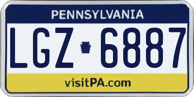 PA license plate LGZ6887