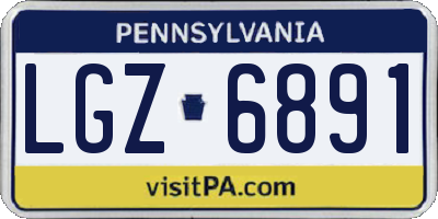 PA license plate LGZ6891
