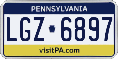 PA license plate LGZ6897