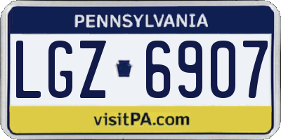 PA license plate LGZ6907