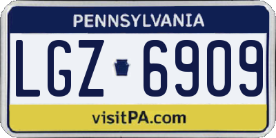 PA license plate LGZ6909