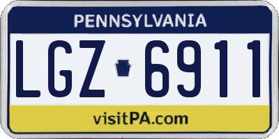 PA license plate LGZ6911