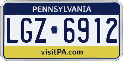 PA license plate LGZ6912