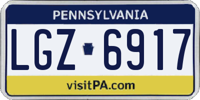 PA license plate LGZ6917