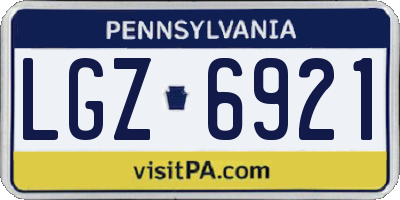 PA license plate LGZ6921