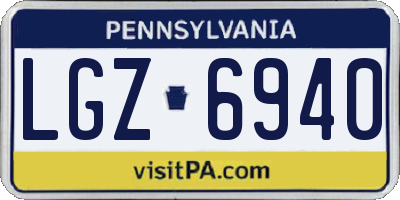 PA license plate LGZ6940