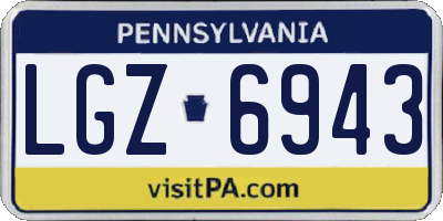 PA license plate LGZ6943