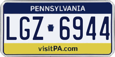 PA license plate LGZ6944