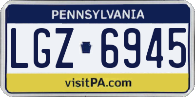 PA license plate LGZ6945