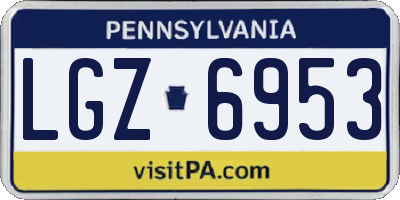 PA license plate LGZ6953