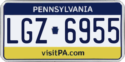 PA license plate LGZ6955