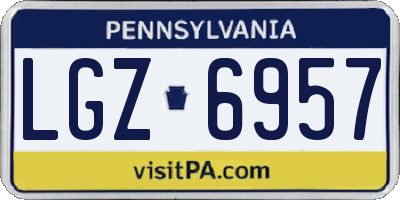 PA license plate LGZ6957